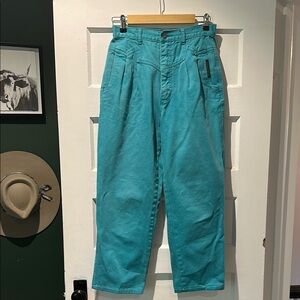Vintage Teal Women's Cropped Jeans